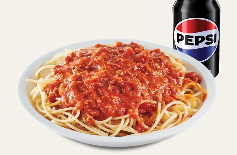 Solo value combo - spaghetti bolognese, This solo value combo includes a regular portion of Spaghetti Bolognese and a can of Pepsi® soda soft