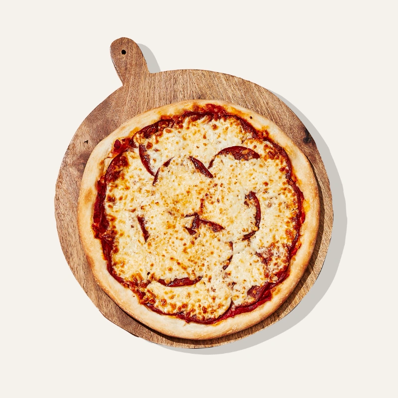 Pepperoni pizza with signature pizza sauce, pepperoni, and mozzarella pizza cheese